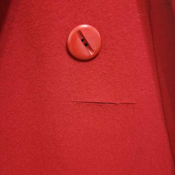 Red Wool Blend Raffinati fitted Maxi Coat long - Picture 10 of 11